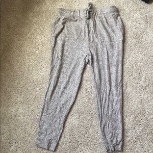 Awhile Kaela Cozy Gray Ribbed Jogger Pants